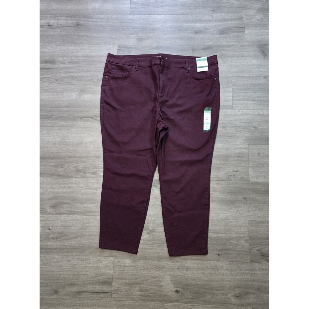 Terra & Sky Darkest Plum High Rise Skinny Jeans Womens 26W Petite Plus NWT